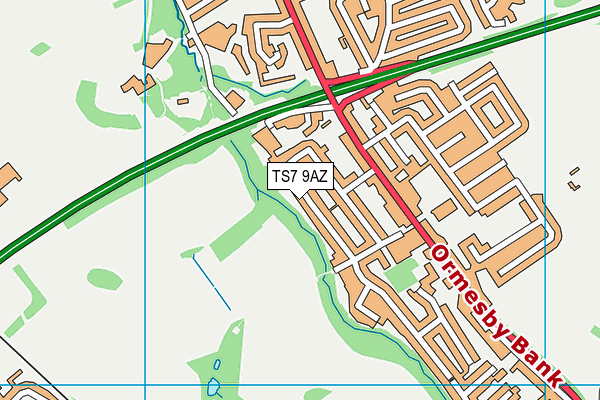 TS7 9AZ map - OS VectorMap District (Ordnance Survey)