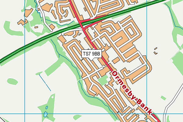 TS7 9BB map - OS VectorMap District (Ordnance Survey)