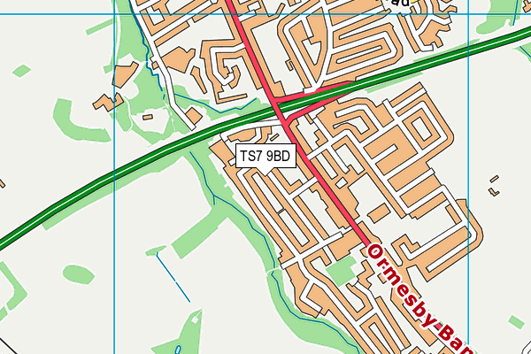 TS7 9BD map - OS VectorMap District (Ordnance Survey)