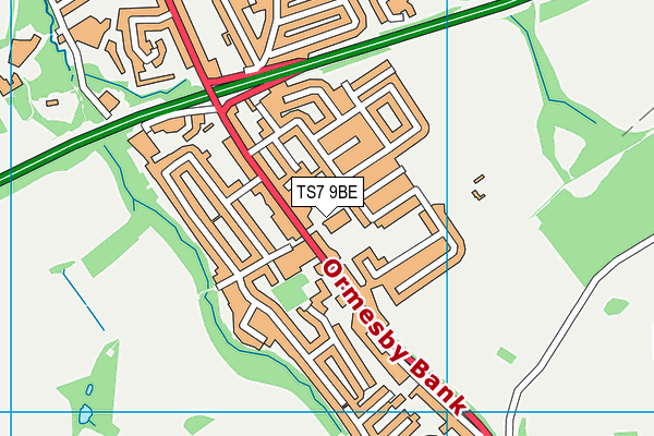 TS7 9BE map - OS VectorMap District (Ordnance Survey)