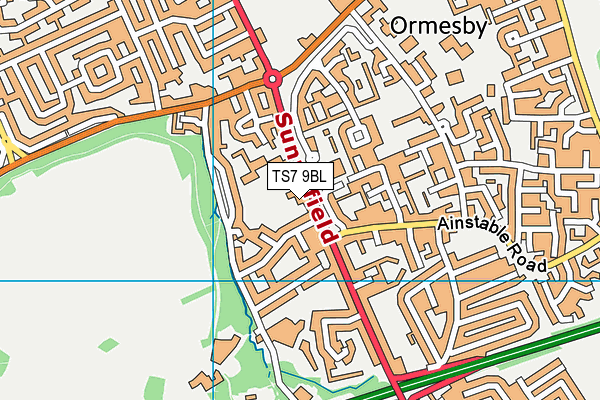 TS7 9BL map - OS VectorMap District (Ordnance Survey)