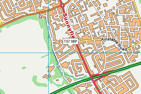 TS7 9BP map - OS VectorMap District (Ordnance Survey)