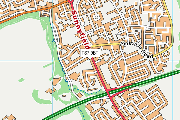 TS7 9BT map - OS VectorMap District (Ordnance Survey)