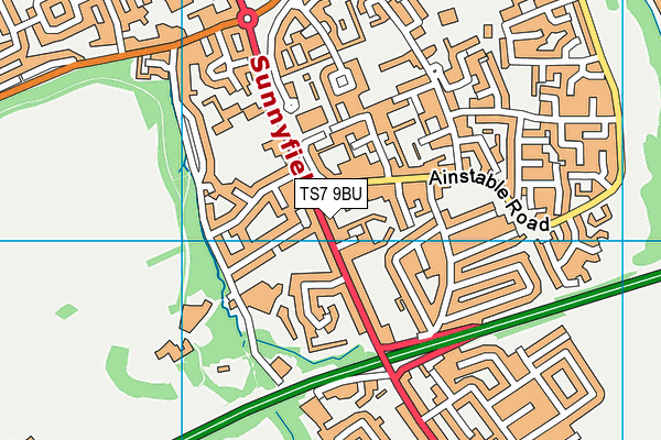 TS7 9BU map - OS VectorMap District (Ordnance Survey)