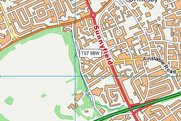 TS7 9BW map - OS VectorMap District (Ordnance Survey)