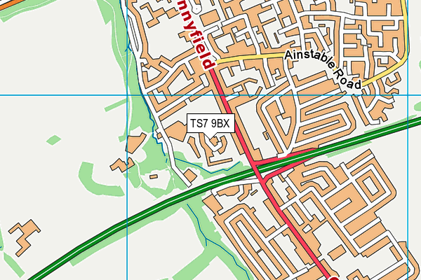 TS7 9BX map - OS VectorMap District (Ordnance Survey)