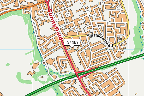 TS7 9BY map - OS VectorMap District (Ordnance Survey)