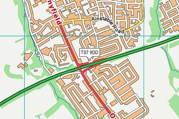 TS7 9DD map - OS VectorMap District (Ordnance Survey)