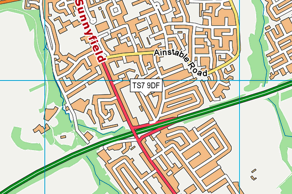 TS7 9DF map - OS VectorMap District (Ordnance Survey)