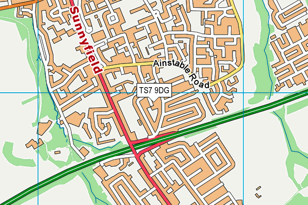 TS7 9DG map - OS VectorMap District (Ordnance Survey)