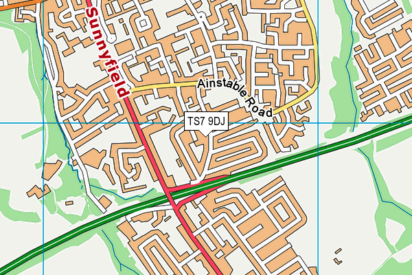 TS7 9DJ map - OS VectorMap District (Ordnance Survey)