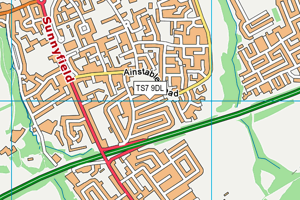 TS7 9DL map - OS VectorMap District (Ordnance Survey)
