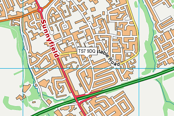 TS7 9DQ map - OS VectorMap District (Ordnance Survey)