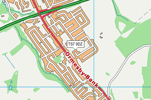 TS7 9DZ map - OS VectorMap District (Ordnance Survey)