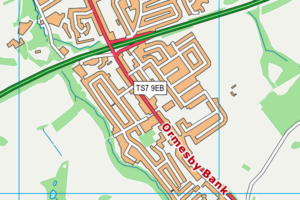 TS7 9EB map - OS VectorMap District (Ordnance Survey)