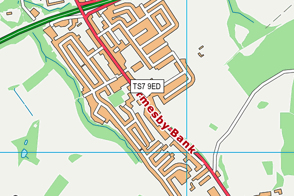 TS7 9ED map - OS VectorMap District (Ordnance Survey)