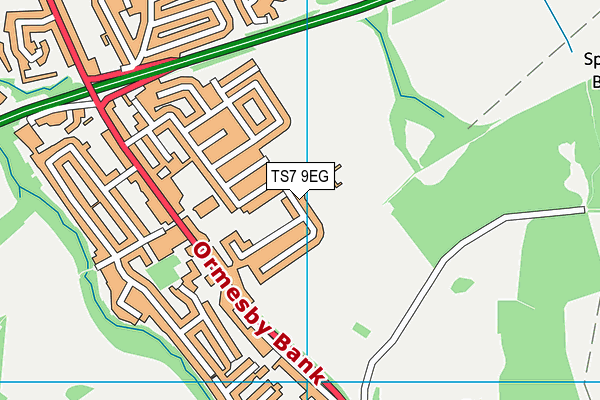 TS7 9EG map - OS VectorMap District (Ordnance Survey)