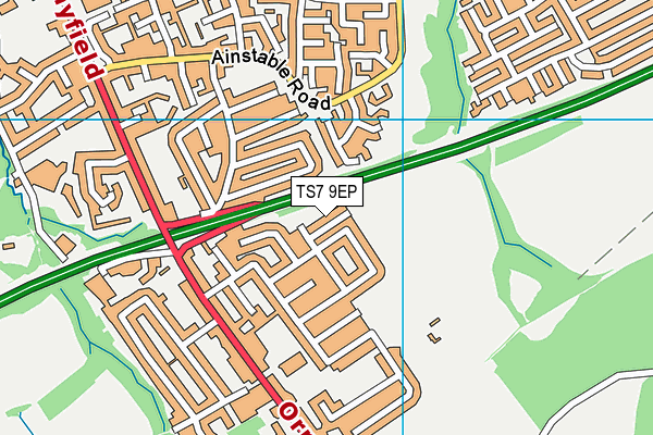 TS7 9EP map - OS VectorMap District (Ordnance Survey)