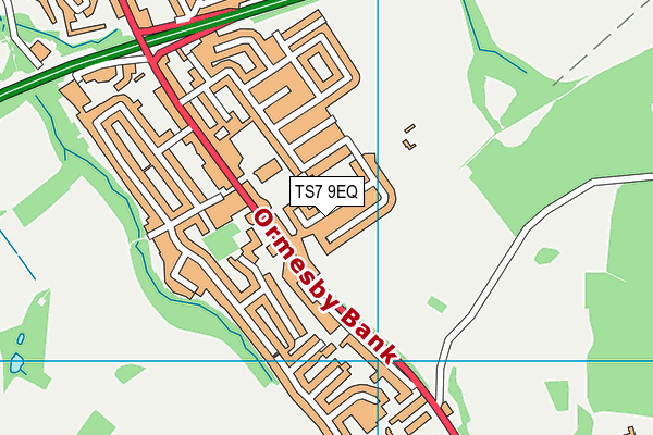 TS7 9EQ map - OS VectorMap District (Ordnance Survey)
