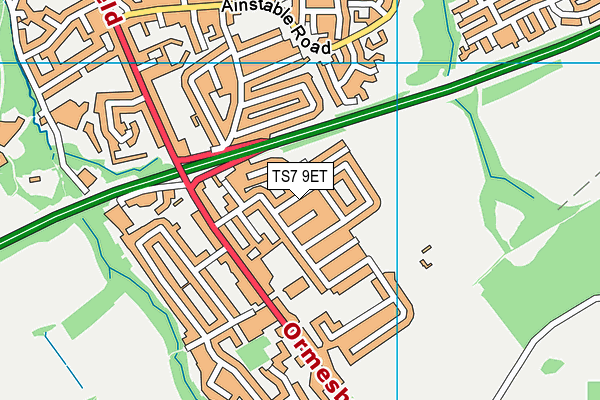 TS7 9ET map - OS VectorMap District (Ordnance Survey)