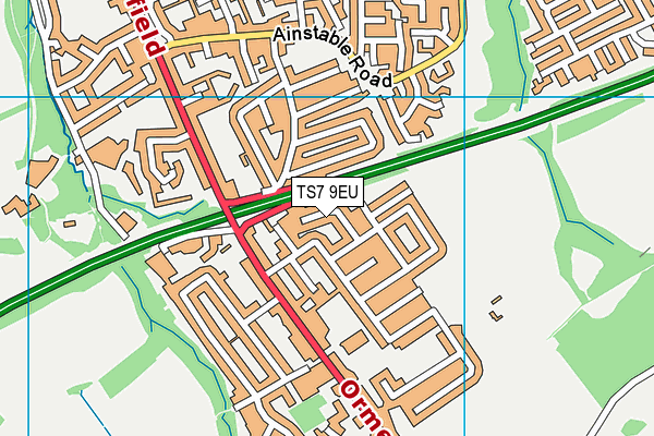 TS7 9EU map - OS VectorMap District (Ordnance Survey)