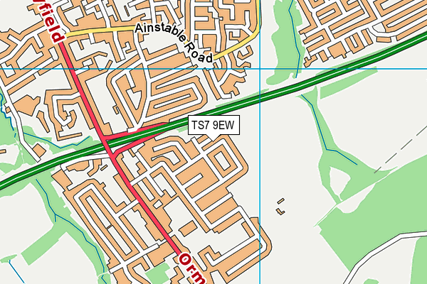 TS7 9EW map - OS VectorMap District (Ordnance Survey)