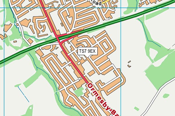 TS7 9EX map - OS VectorMap District (Ordnance Survey)