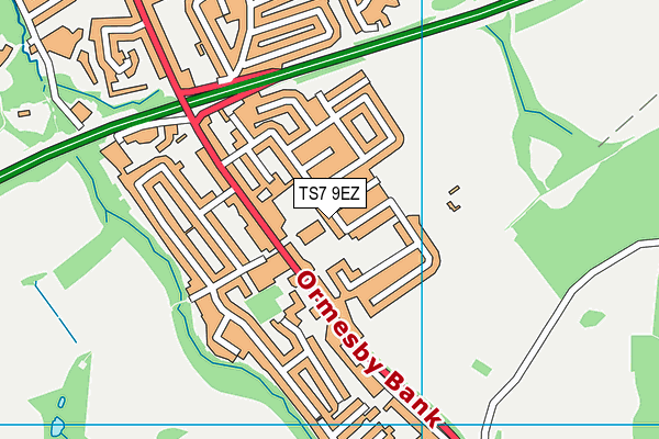 TS7 9EZ map - OS VectorMap District (Ordnance Survey)