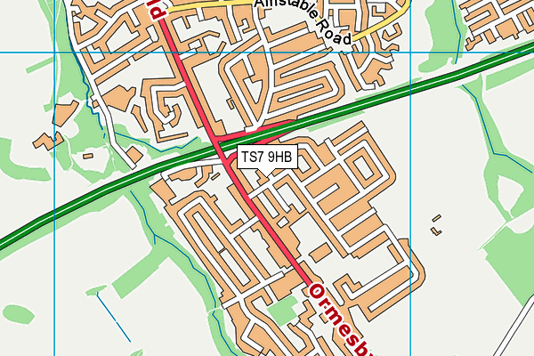 TS7 9HB map - OS VectorMap District (Ordnance Survey)