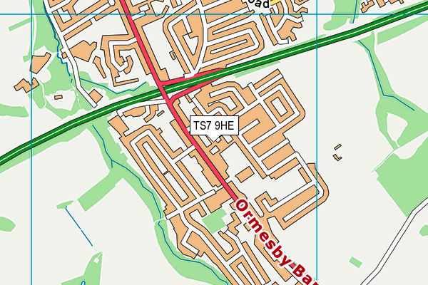 TS7 9HE map - OS VectorMap District (Ordnance Survey)