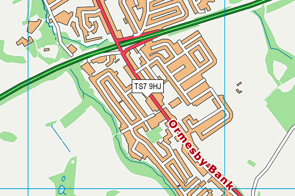 TS7 9HJ map - OS VectorMap District (Ordnance Survey)