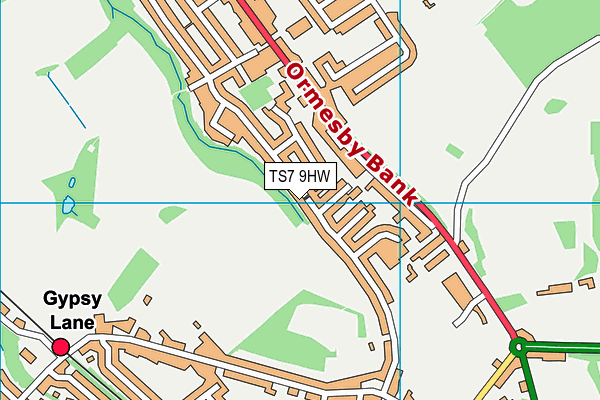 TS7 9HW map - OS VectorMap District (Ordnance Survey)