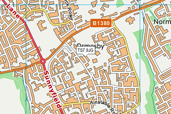 TS7 9JG map - OS VectorMap District (Ordnance Survey)