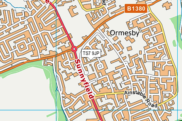 TS7 9JP map - OS VectorMap District (Ordnance Survey)