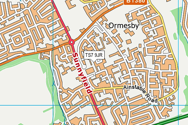 TS7 9JR map - OS VectorMap District (Ordnance Survey)