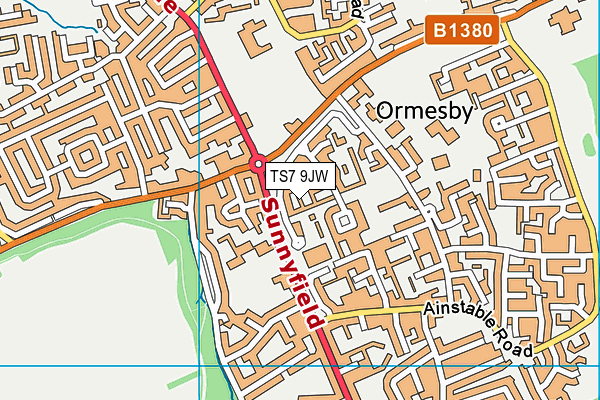 TS7 9JW map - OS VectorMap District (Ordnance Survey)