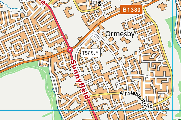 TS7 9JY map - OS VectorMap District (Ordnance Survey)