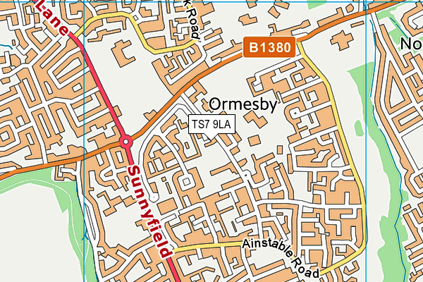 TS7 9LA map - OS VectorMap District (Ordnance Survey)