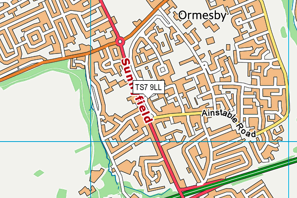 TS7 9LL map - OS VectorMap District (Ordnance Survey)
