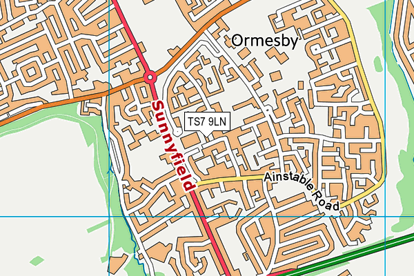TS7 9LN map - OS VectorMap District (Ordnance Survey)