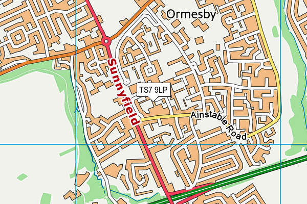 TS7 9LP map - OS VectorMap District (Ordnance Survey)