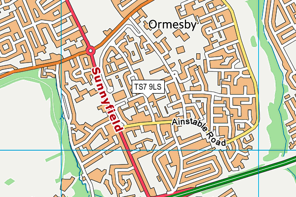 TS7 9LS map - OS VectorMap District (Ordnance Survey)