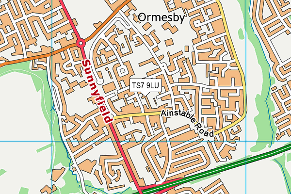 TS7 9LU map - OS VectorMap District (Ordnance Survey)
