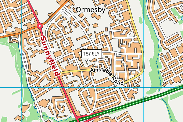 TS7 9LY map - OS VectorMap District (Ordnance Survey)