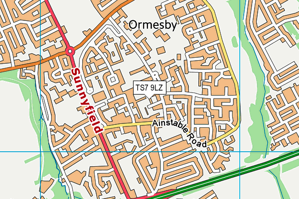 TS7 9LZ map - OS VectorMap District (Ordnance Survey)