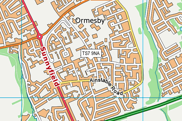 TS7 9NA map - OS VectorMap District (Ordnance Survey)