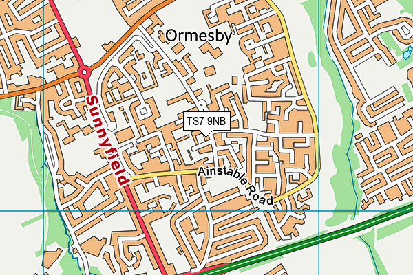 TS7 9NB map - OS VectorMap District (Ordnance Survey)