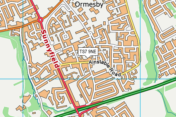 TS7 9NE map - OS VectorMap District (Ordnance Survey)