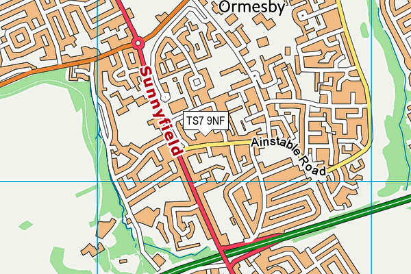 TS7 9NF map - OS VectorMap District (Ordnance Survey)