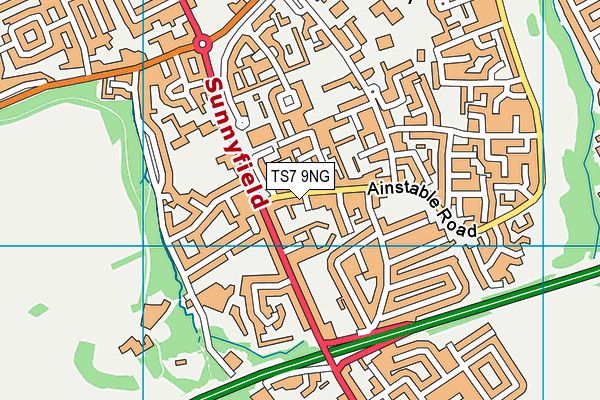 TS7 9NG map - OS VectorMap District (Ordnance Survey)